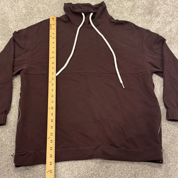 VARLEY Chocolate Plum Warwick Funnel Neck Pullover Side Zipper Sweatshirt Size M - Picture 9 of 11